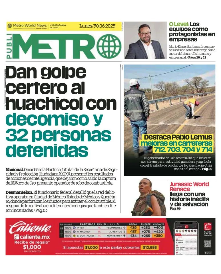 Portada de Publimetro Guadalajara