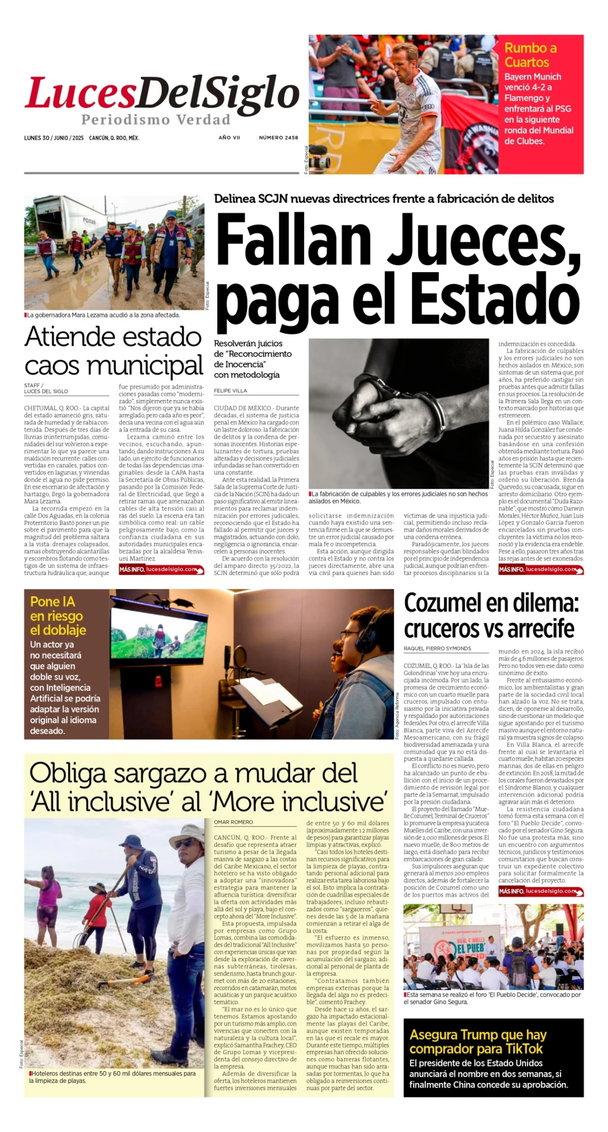 Portada de Luces del Siglo del lunes, 30 de junio de 2025