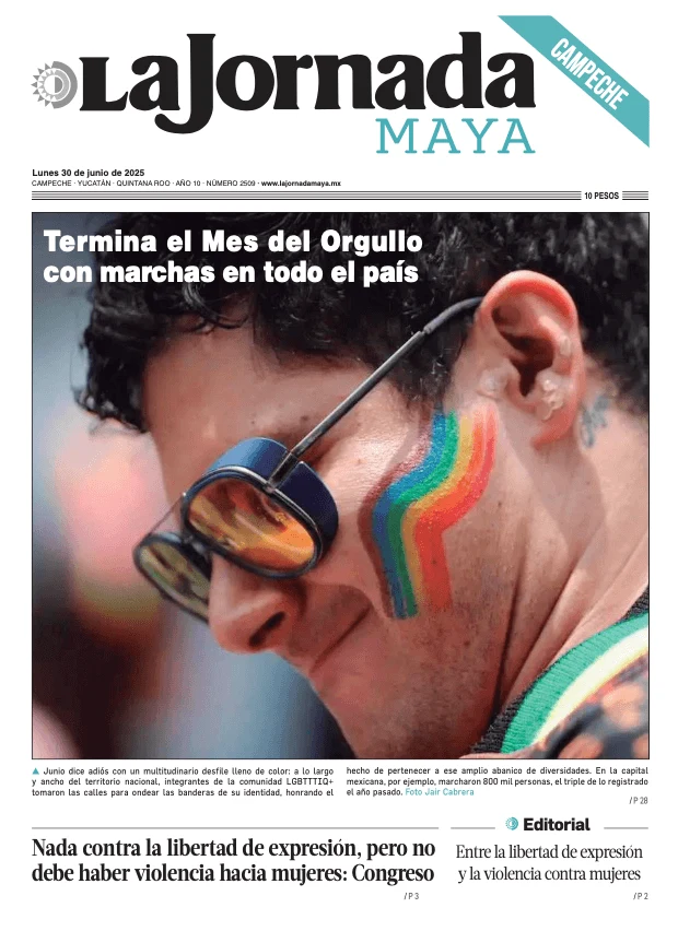 Portada de La Jornada Maya Campeche del lunes, 30 de junio de 2025