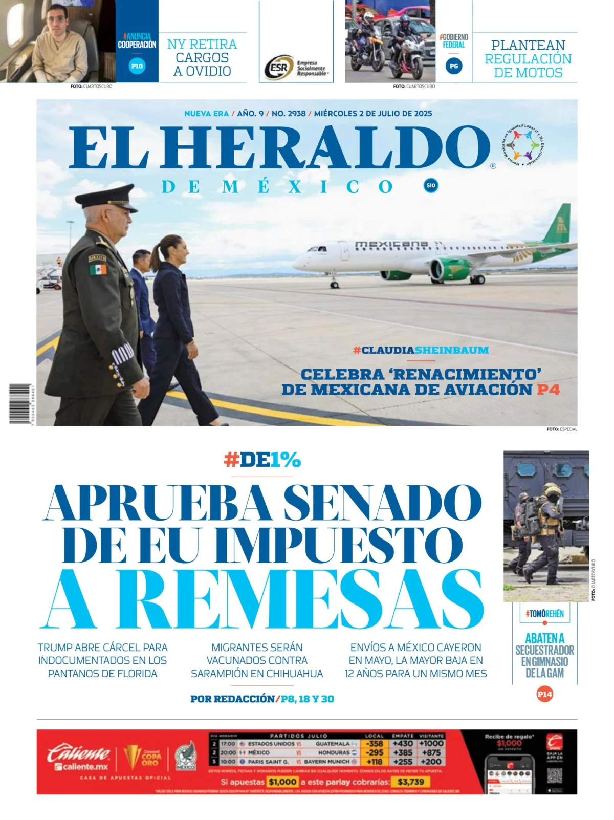 Portada de El Heraldo de Mexico