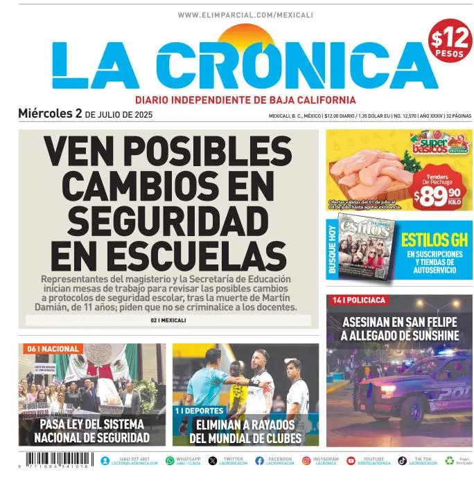 Portada de La Cronica
