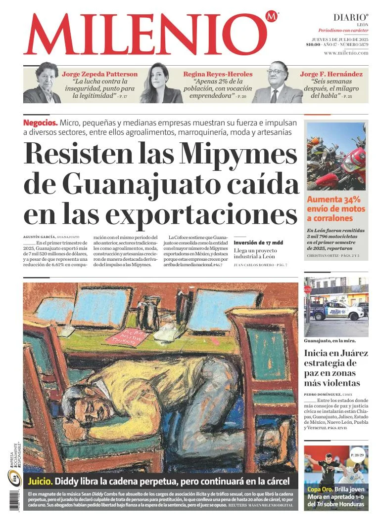 Portada de Milenio Leon del jueves, 3 de julio de 2025