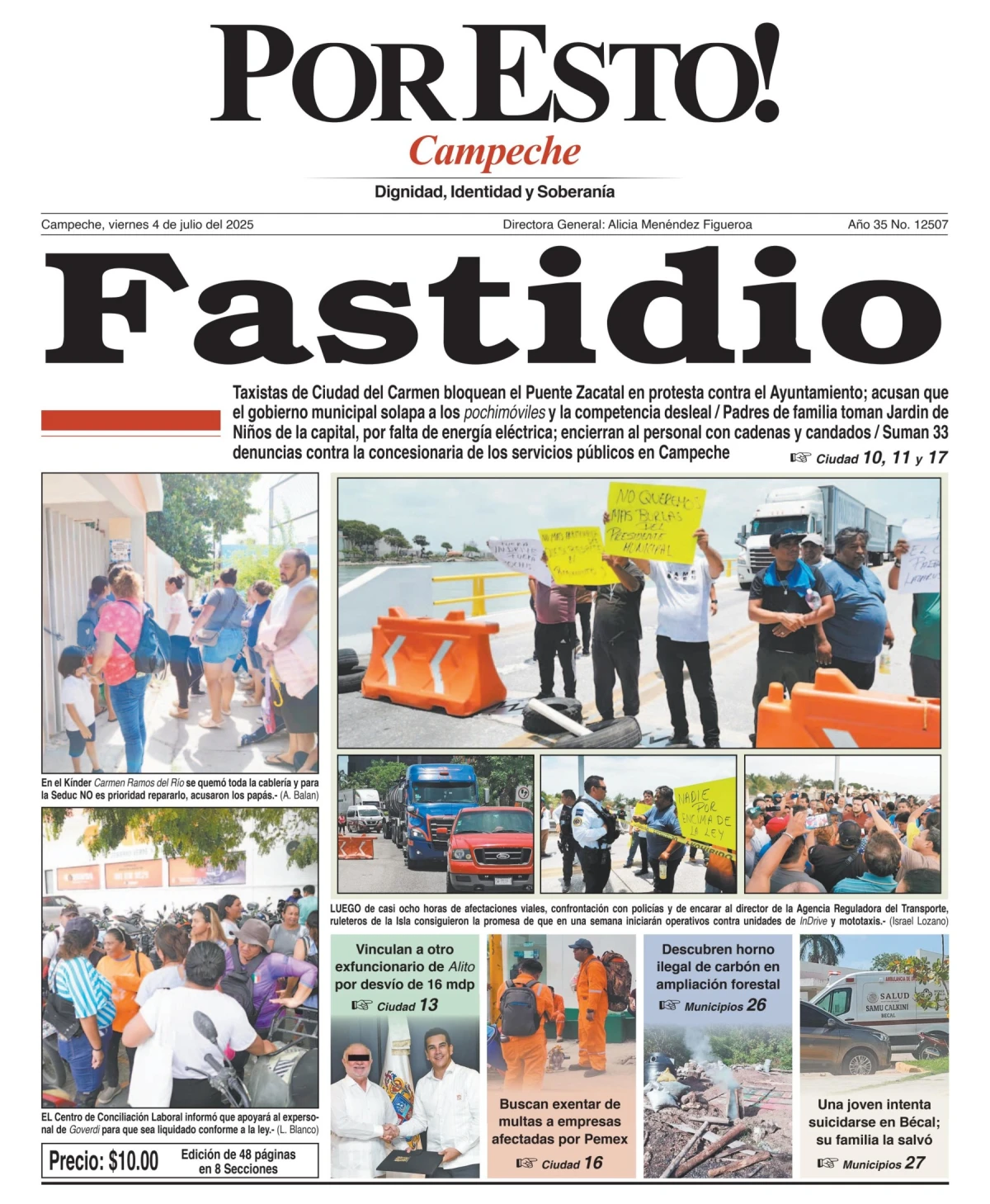 Portada de Por Esto (campeche) del viernes, 4 de julio de 2025