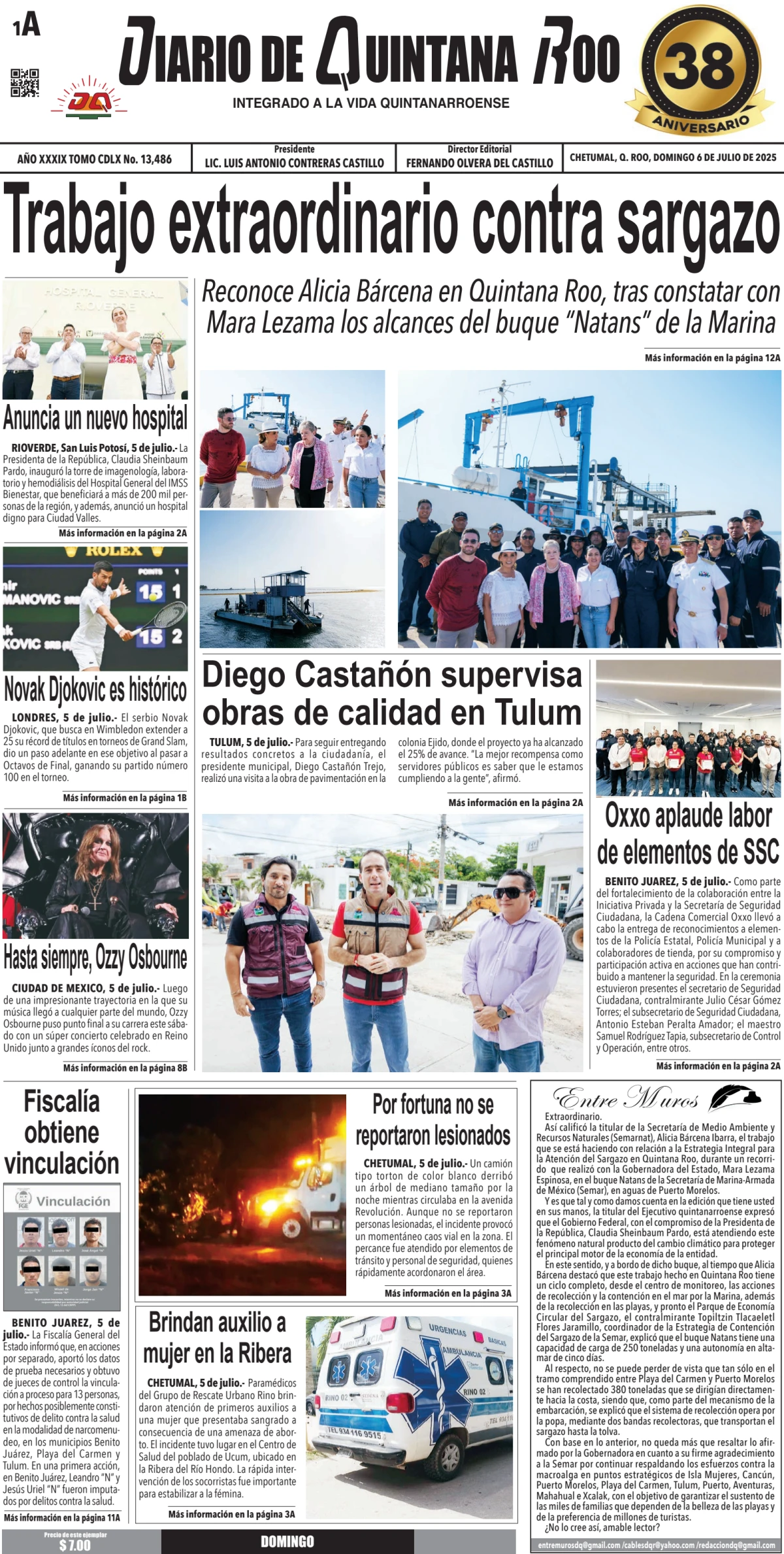 Portada de Diario de Quintana Roo (portada)