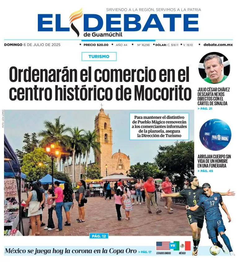 Portada de El Debate de Guamuchil del 2025-07-06