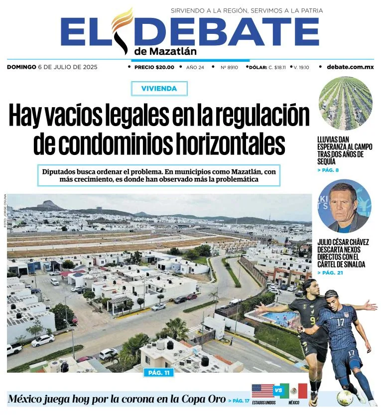 Portada de El Debate de Mazatlan