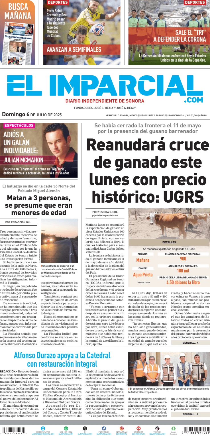 Portada de El Imparcial