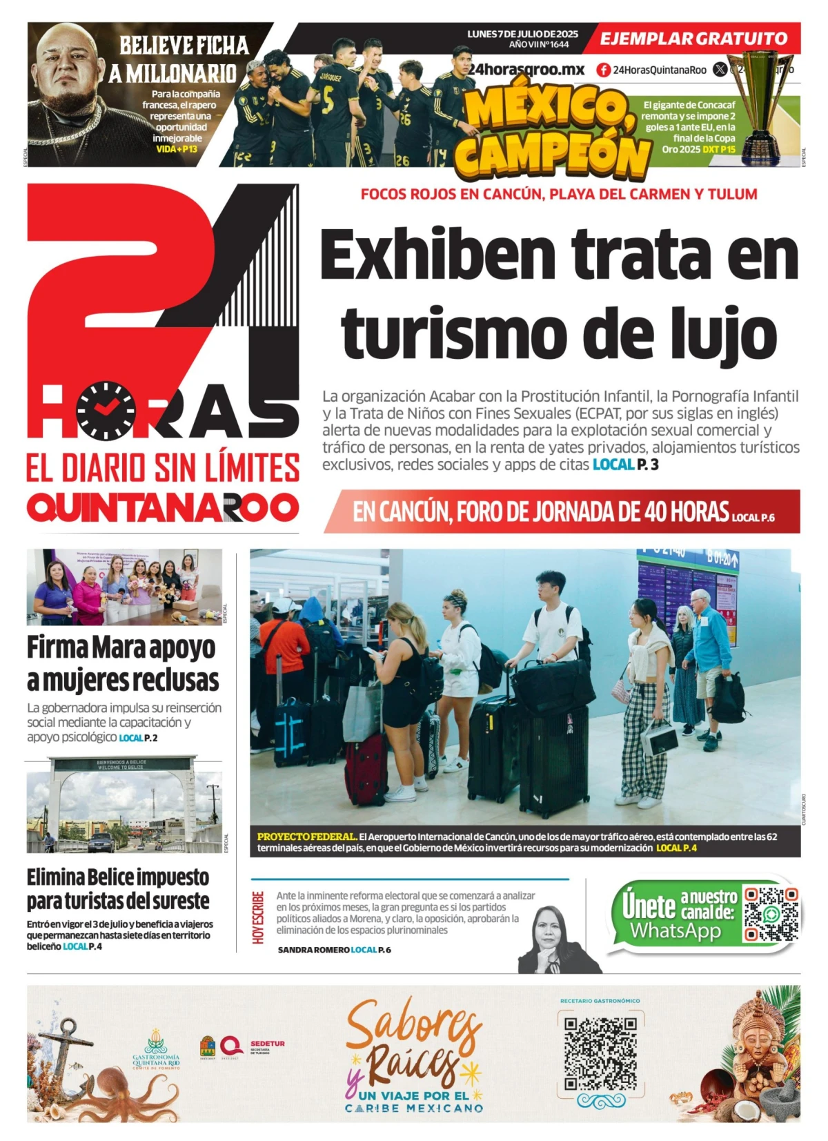 Portada de 24 Horas Quintana Roo