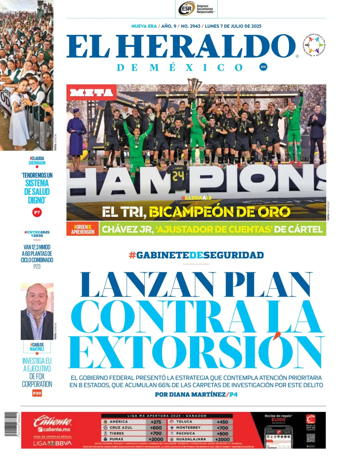 Portada de El Heraldo de Mexico