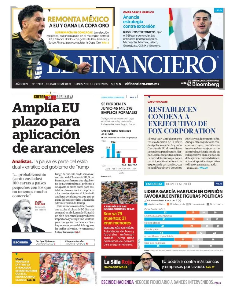Portada de El Financiero