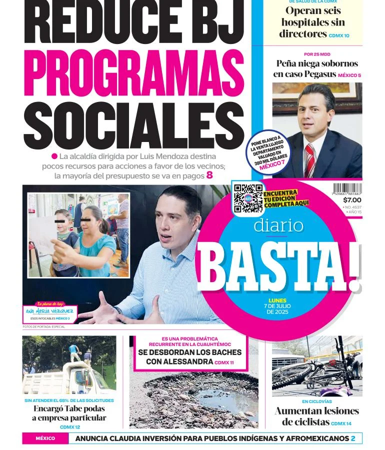 Portada de Basta del lunes, 7 de julio de 2025