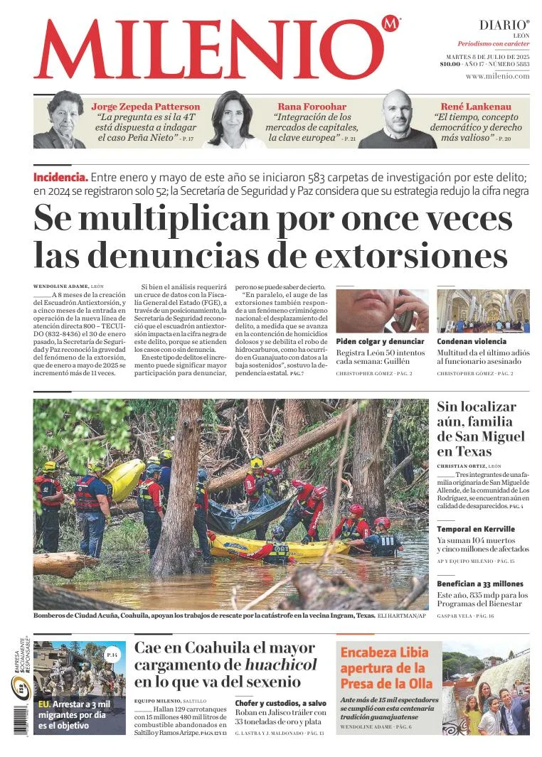 Portada de Milenio Leon del martes, 8 de julio de 2025