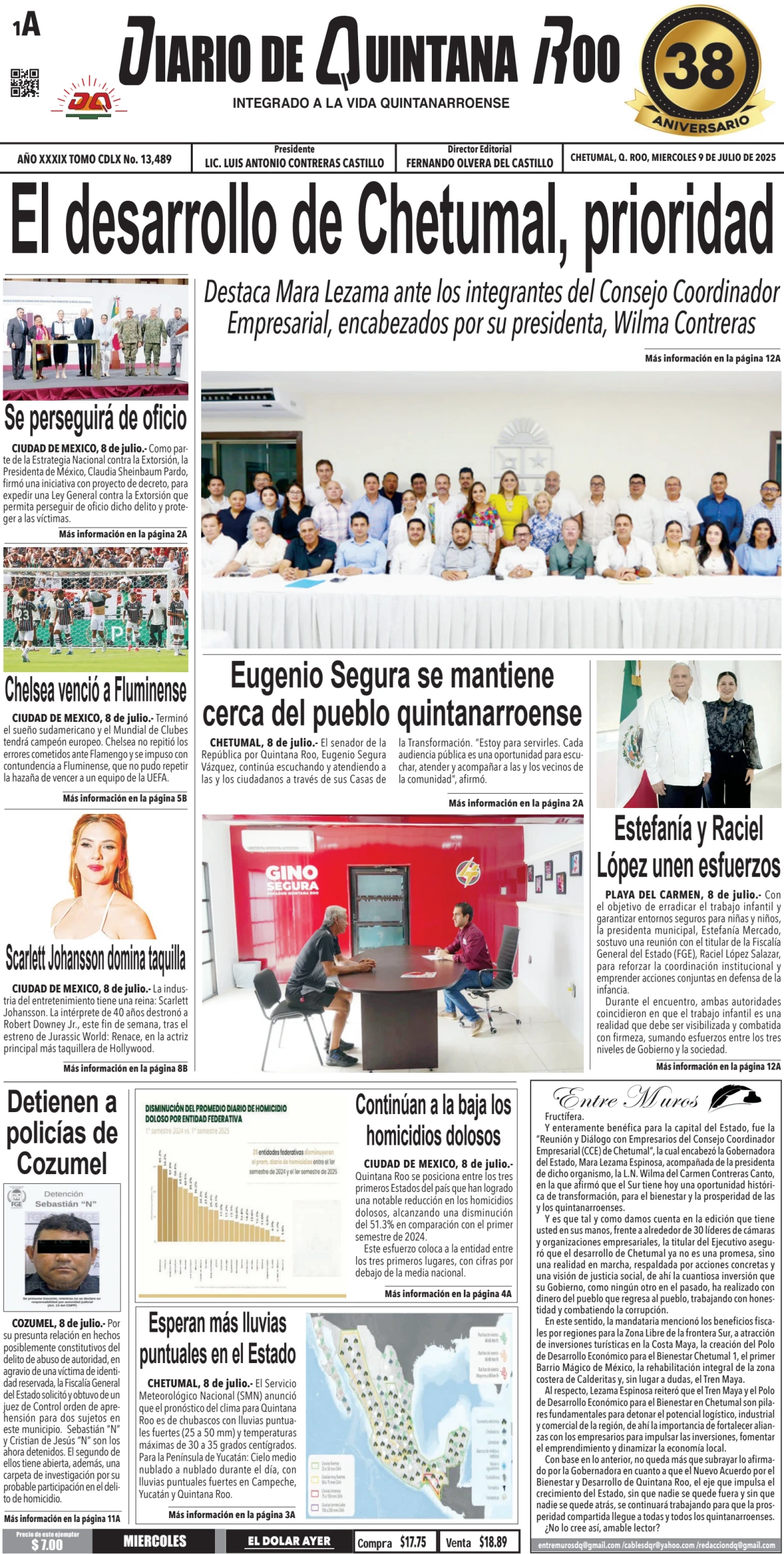 Portada de Diario de Quintana Roo (portada)