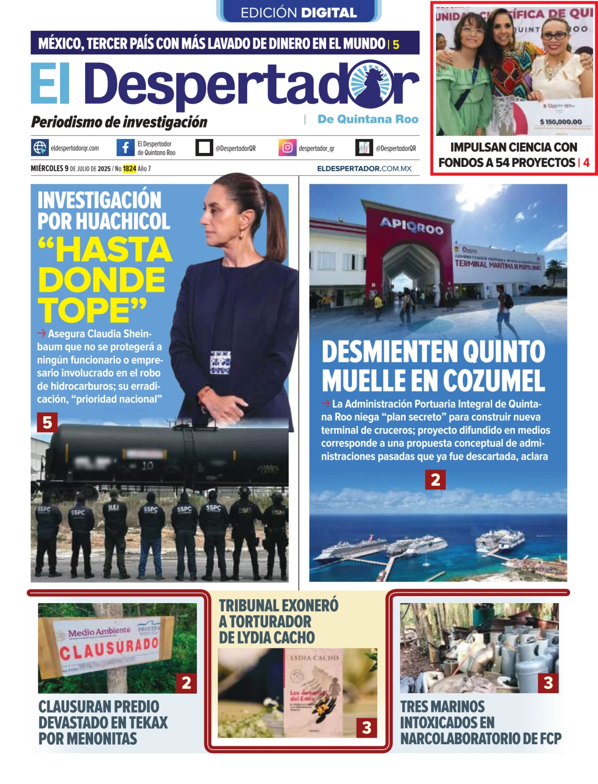 Portada de El Despertador de Quintana Roo