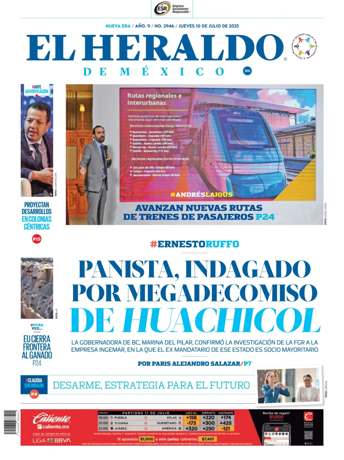 Portada de El Heraldo de Mexico
