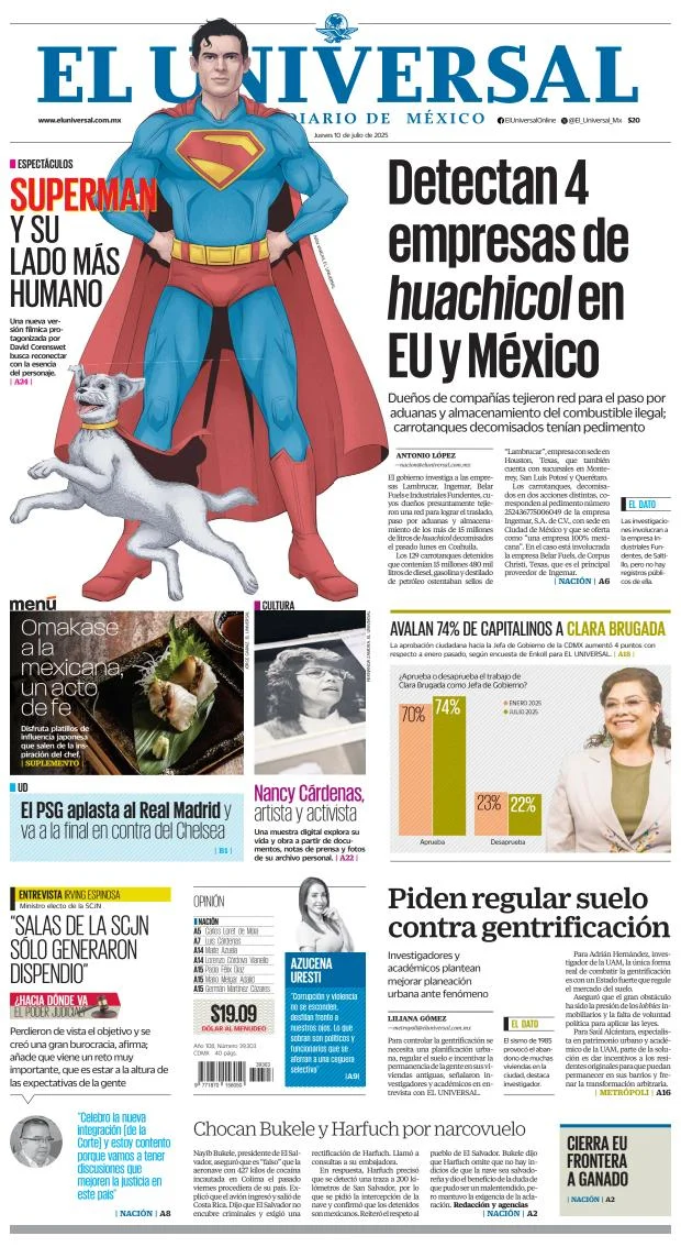 Portada de El Universal