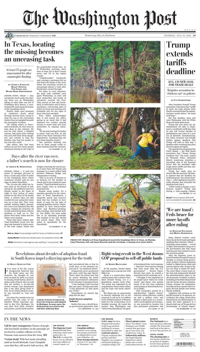 Portada de The Washington Post