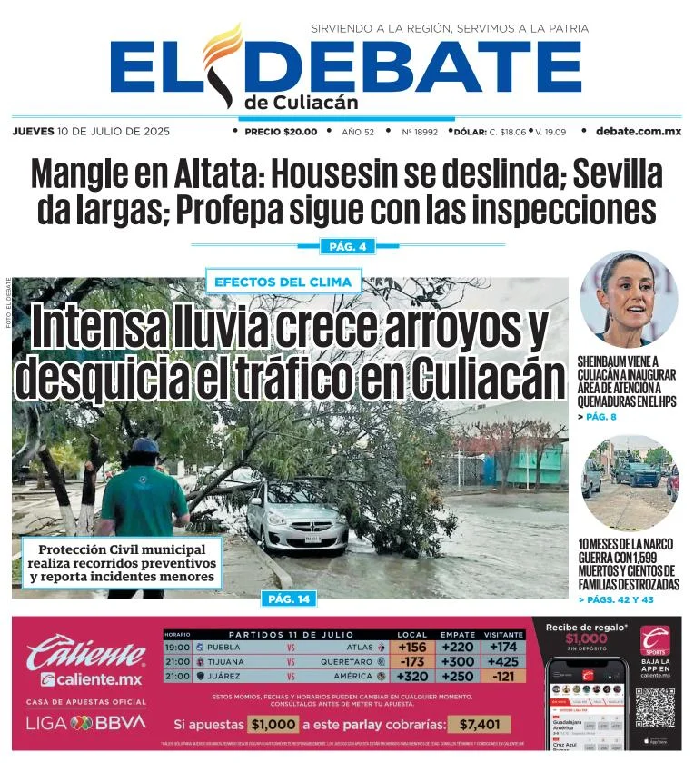 Portada de El Debate de Culiacan