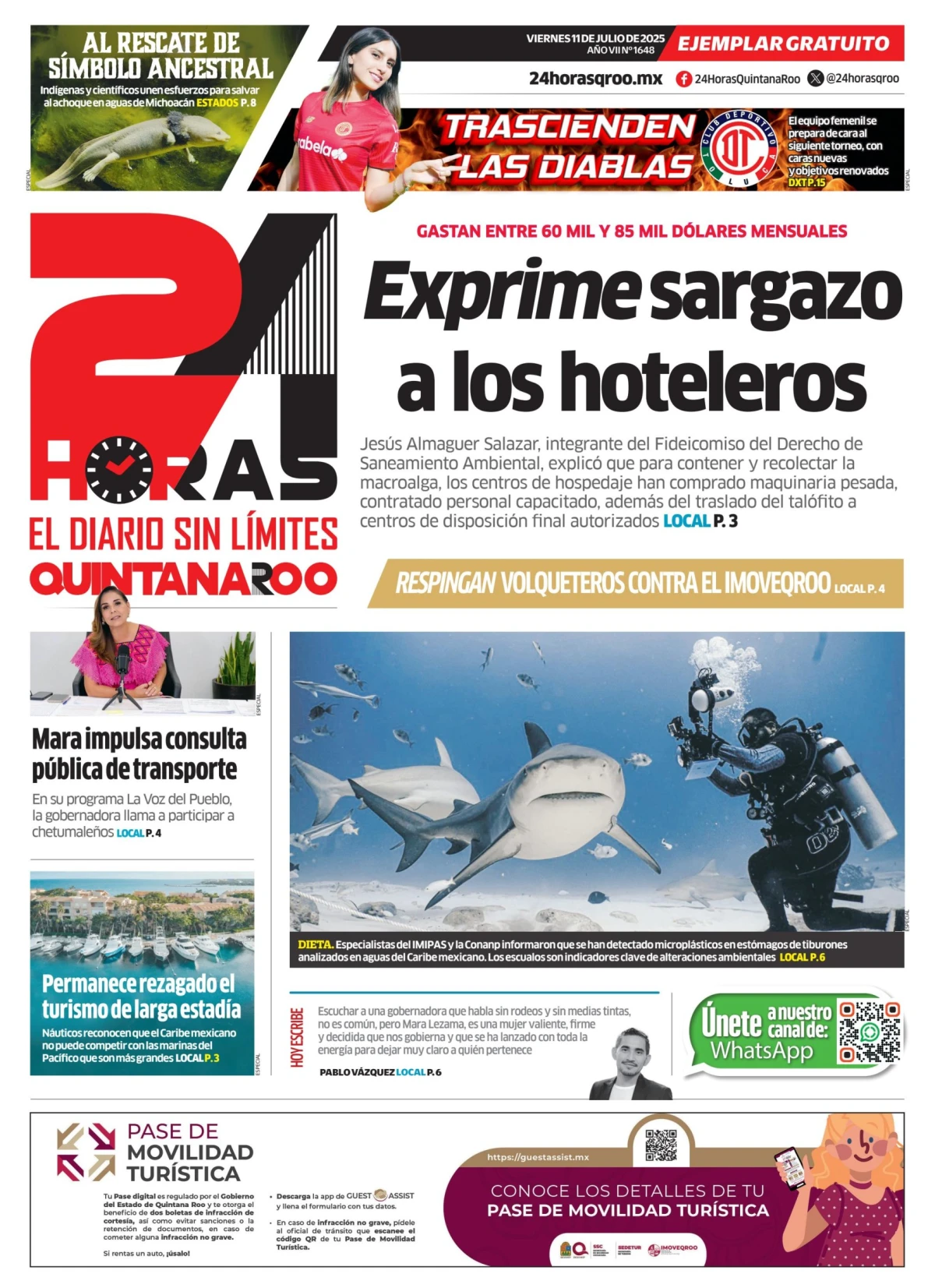 Portada de 24 Horas Quintana Roo