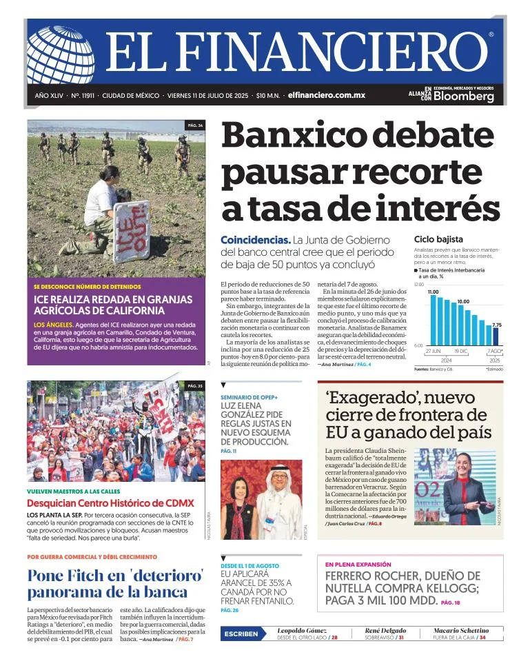 Portada de El Financiero