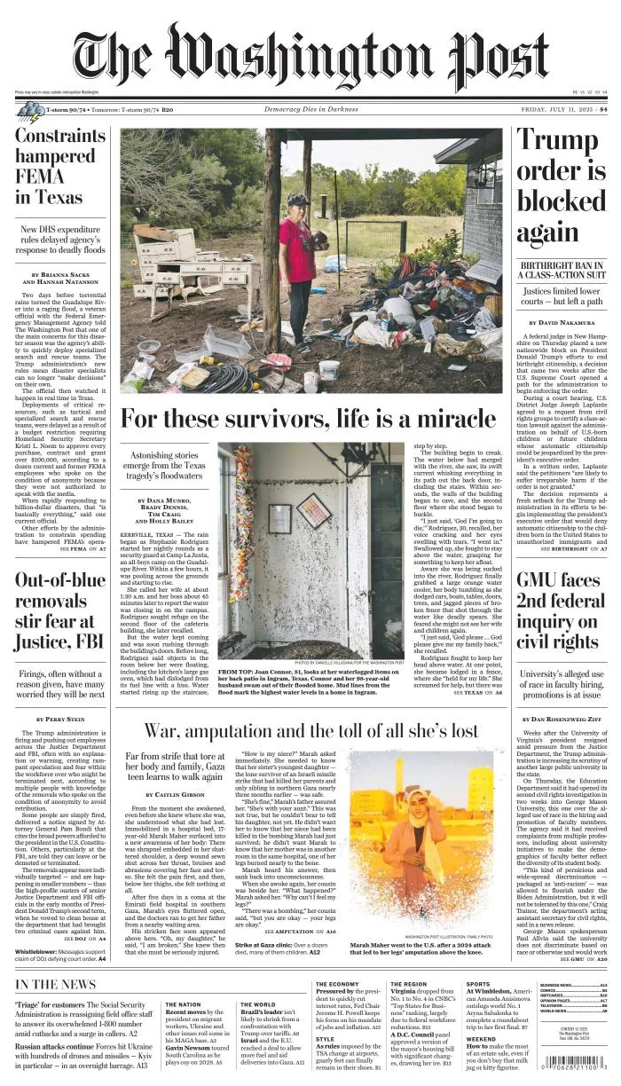 Portada de The Washington Post