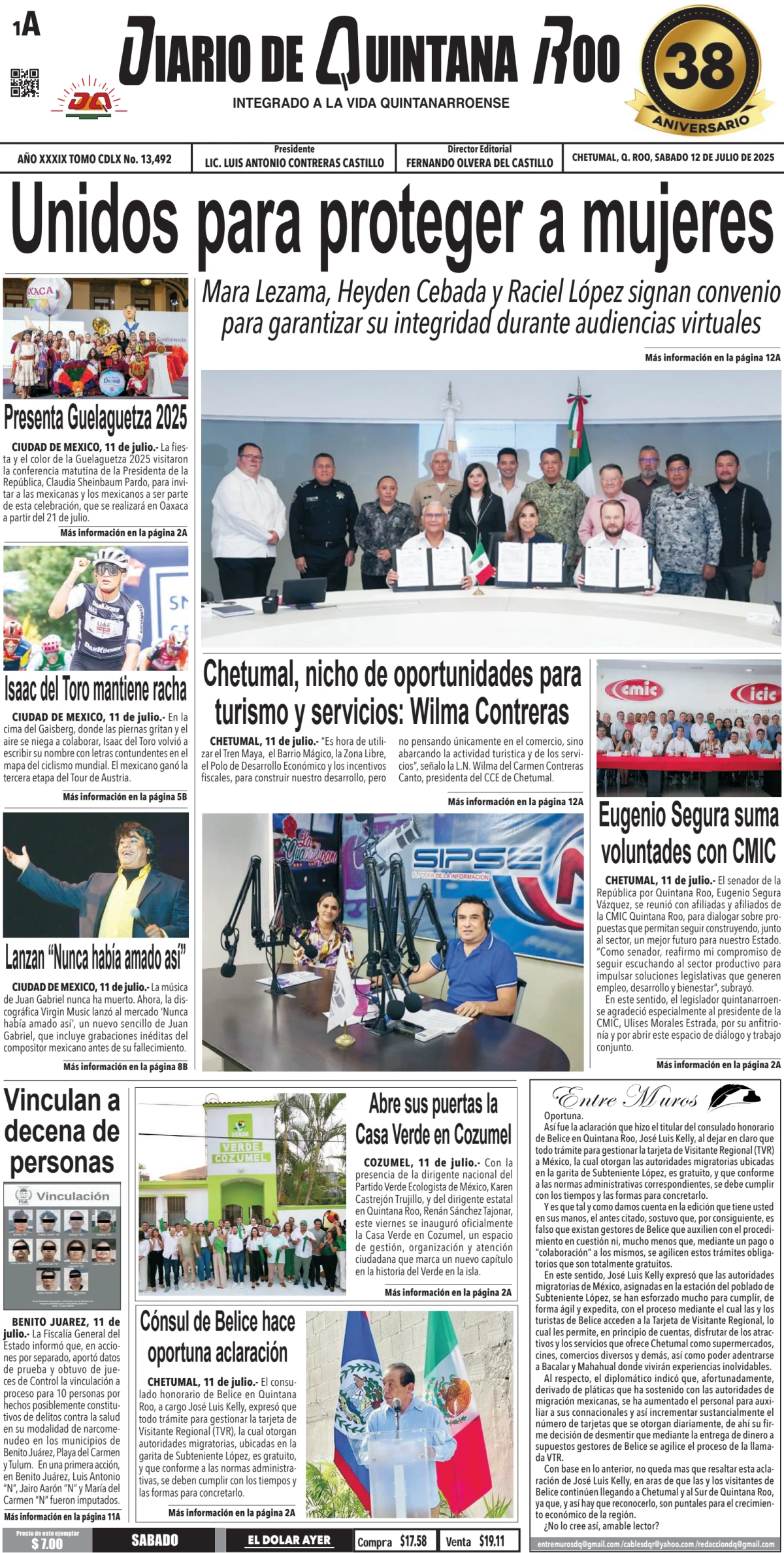 Portada de Diario de Quintana Roo (portada)