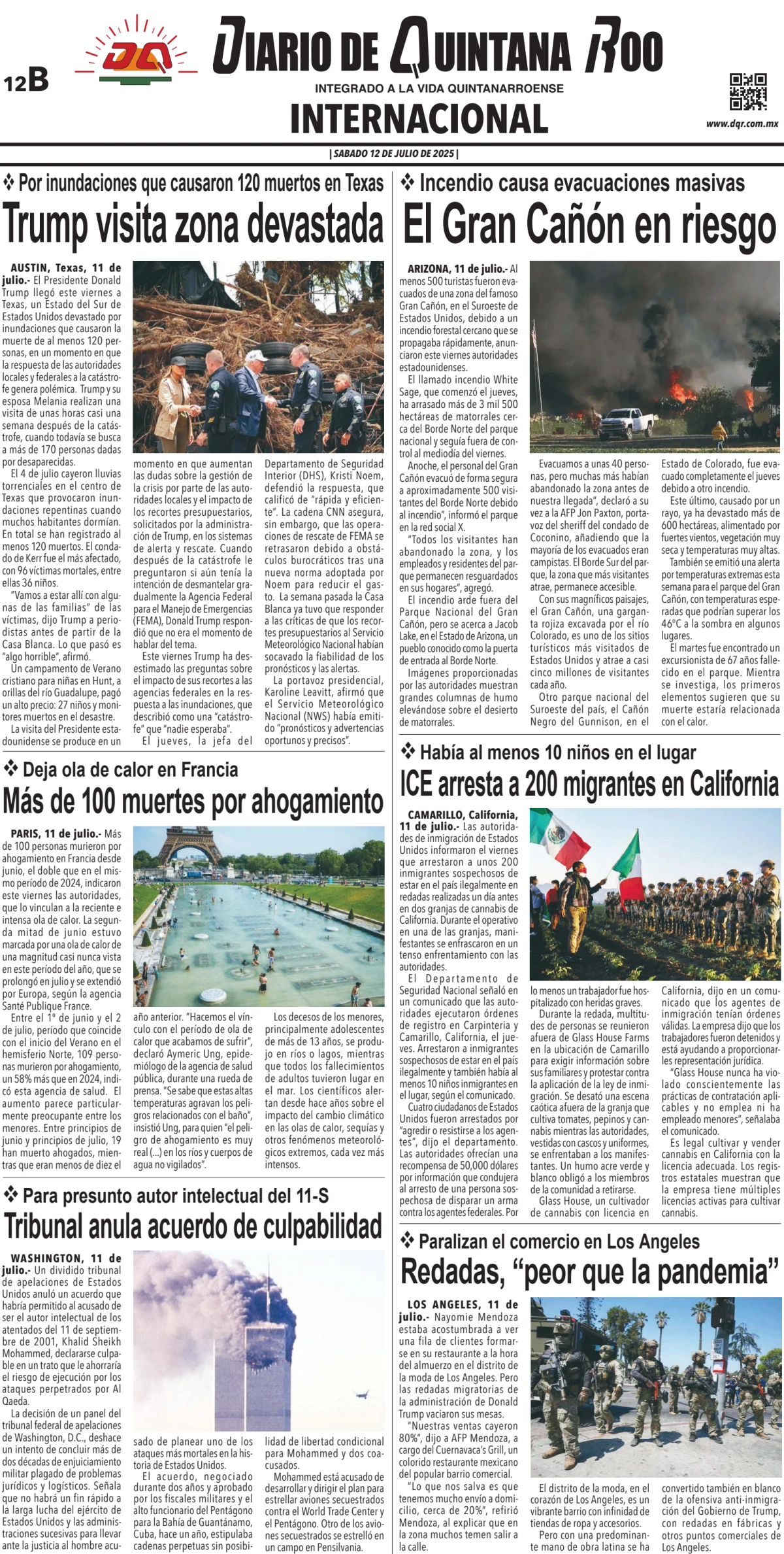Portada de Diario de Quintana Roo (contra Portada)