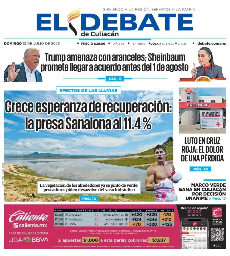 Portada de El Debate de Culiacan