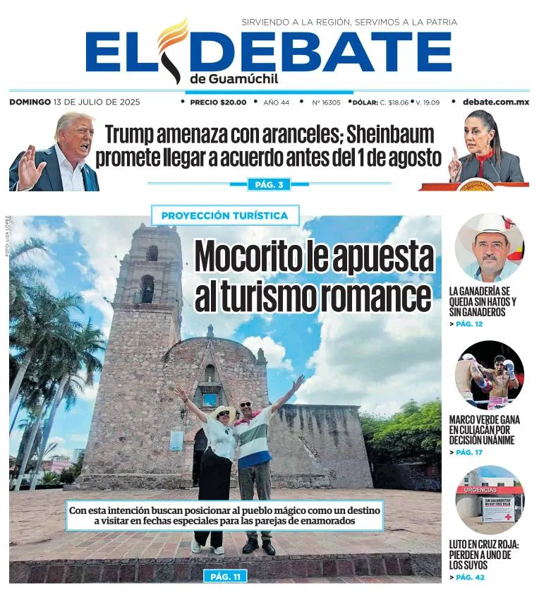 Portada de El Debate de Guamuchil