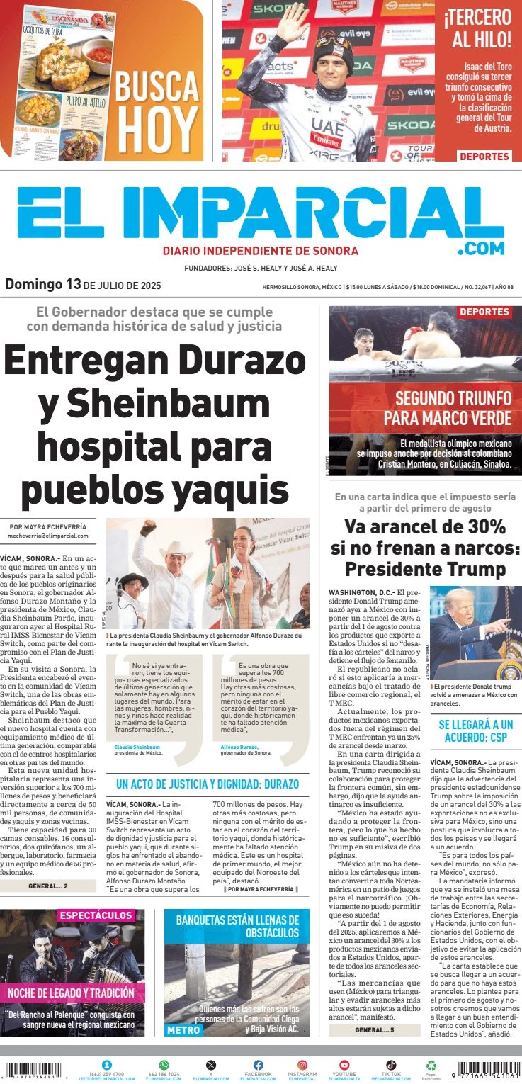 Portada de El Imparcial