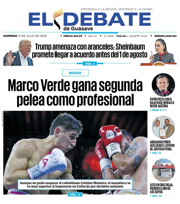 Portada de El Debate de Guasave