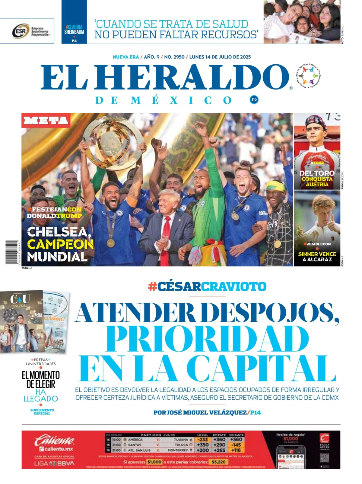 Portada de El Heraldo de Mexico