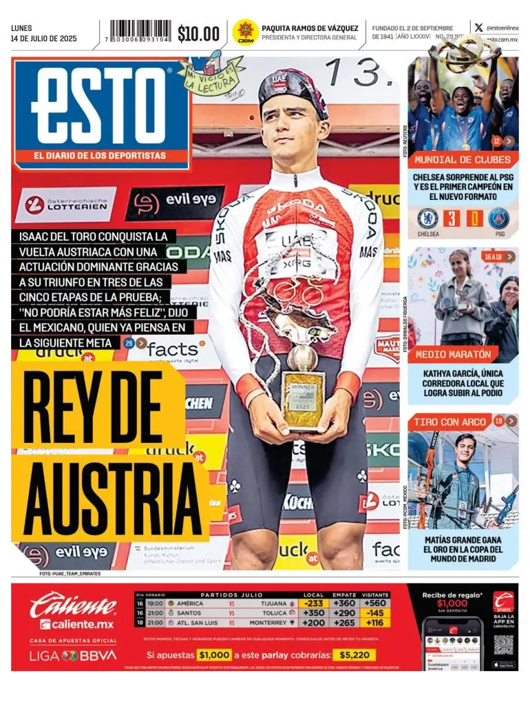 Portada de Esto del lunes, 14 de julio de 2025