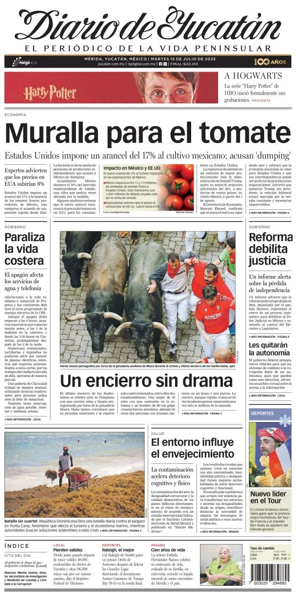 Portada de Diario de Yucatán