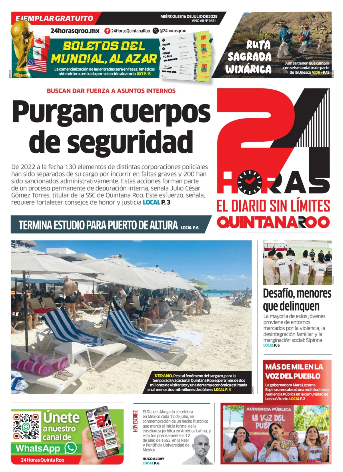 Portada de 24 Horas Quintana Roo