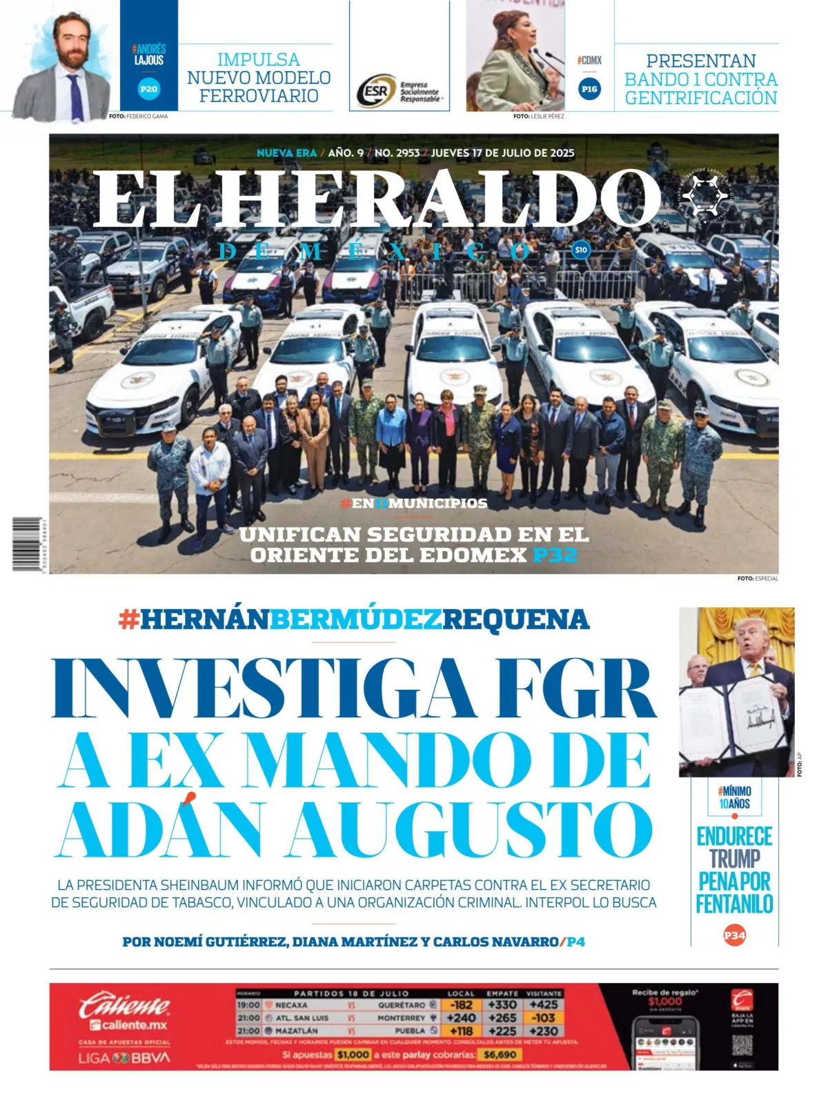 Portada de El Heraldo de Mexico