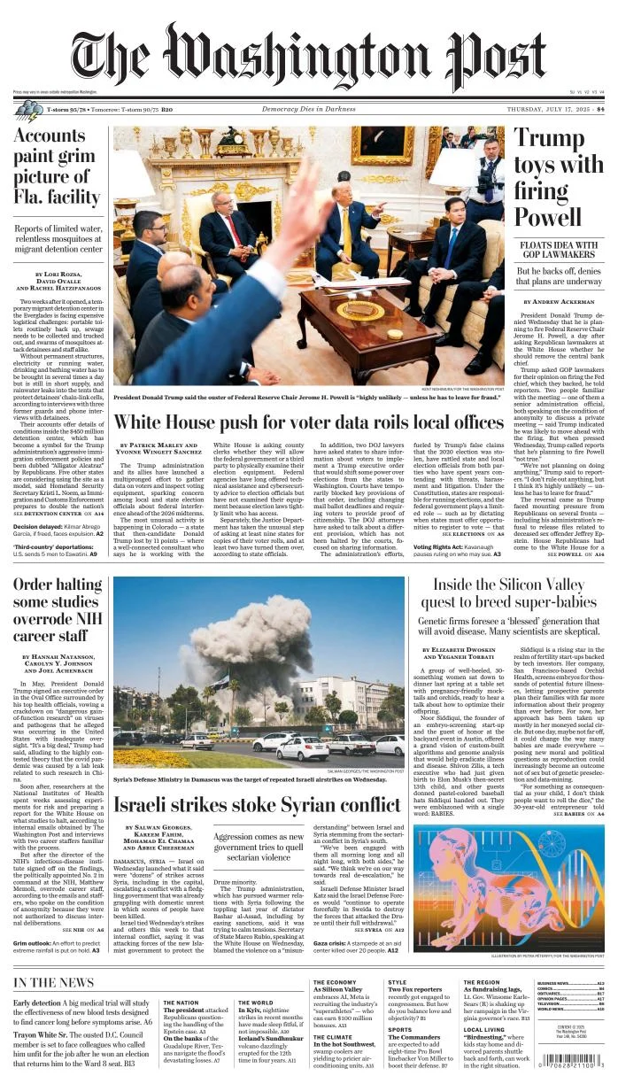 Portada de The Washington Post