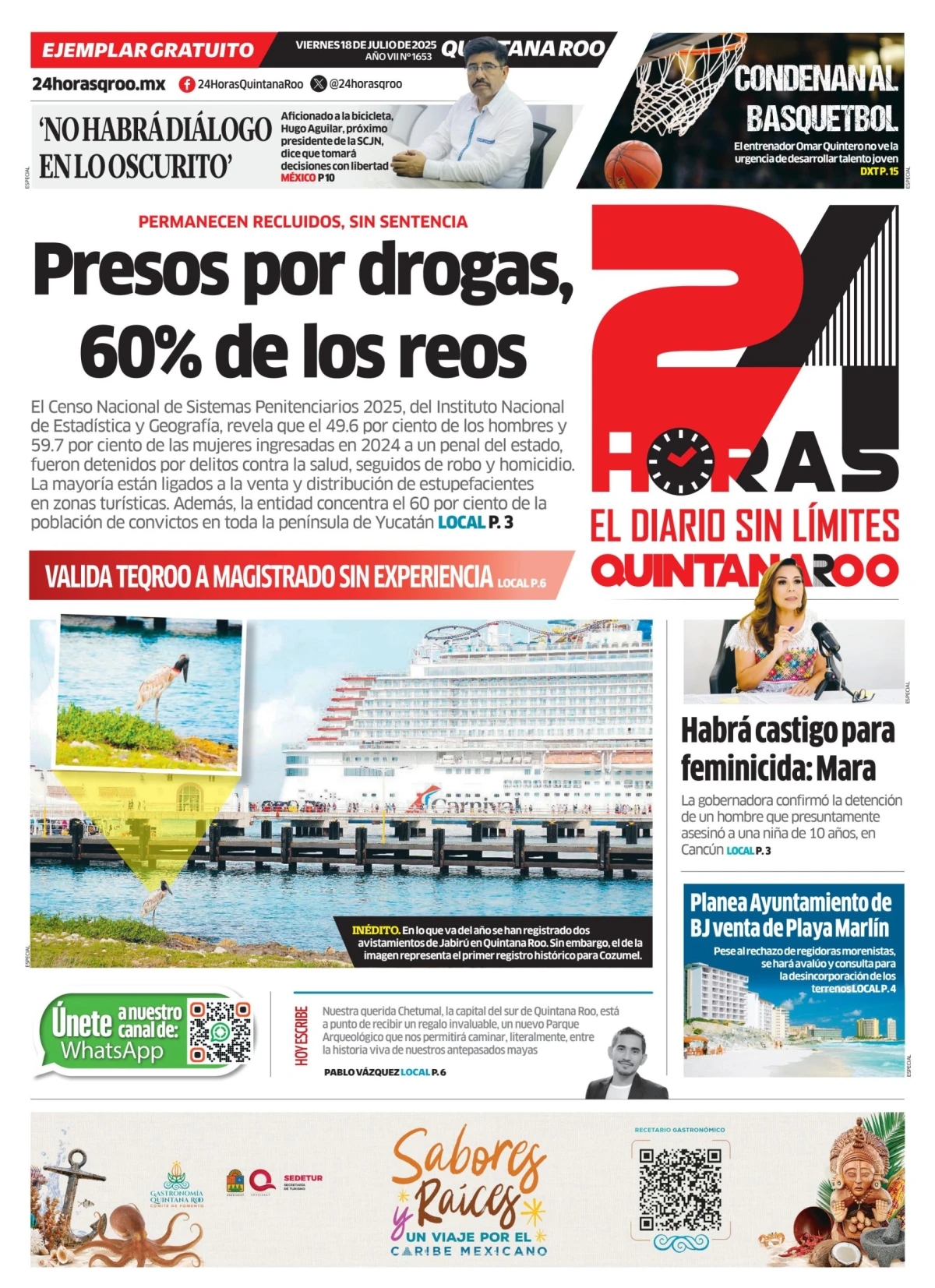 Portada de 24 Horas Quintana Roo