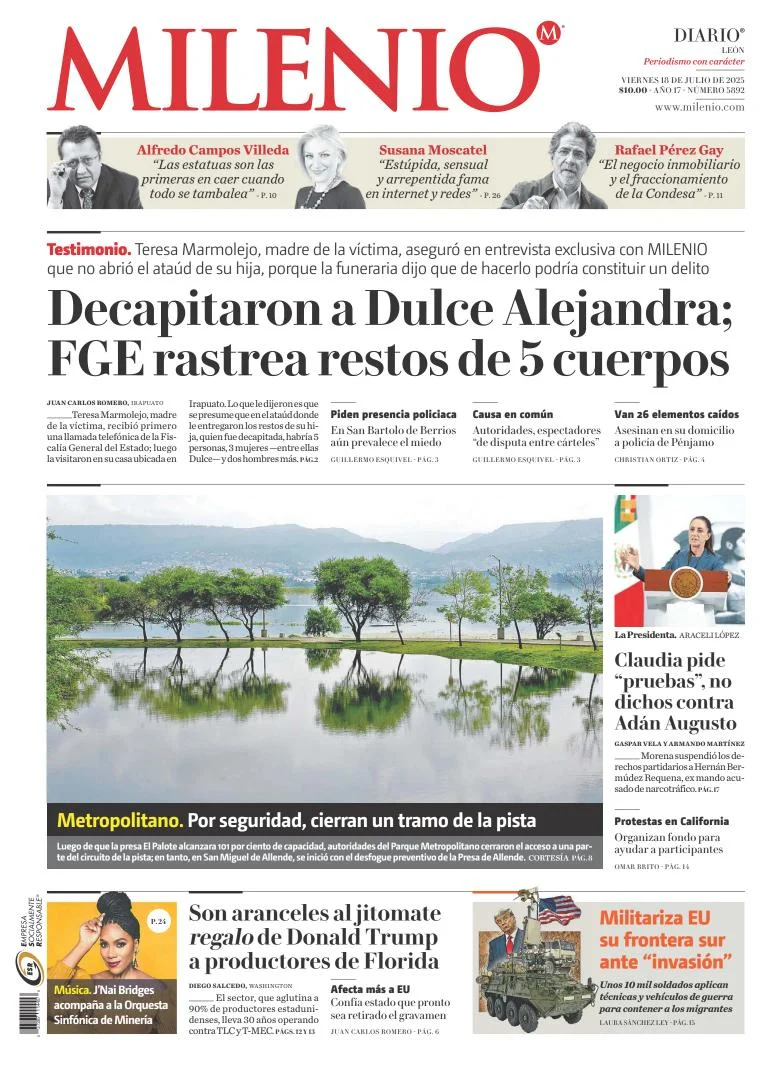 Portada de Milenio Leon del viernes, 18 de julio de 2025