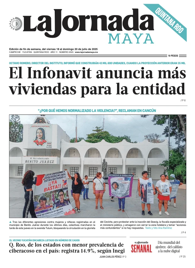 Portada de La Jornada Maya Quintana Roo del viernes, 18 de julio de 2025