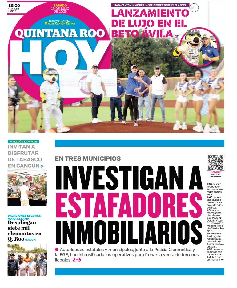 Portada de Quintana Roo Hoy del 2025-07-19