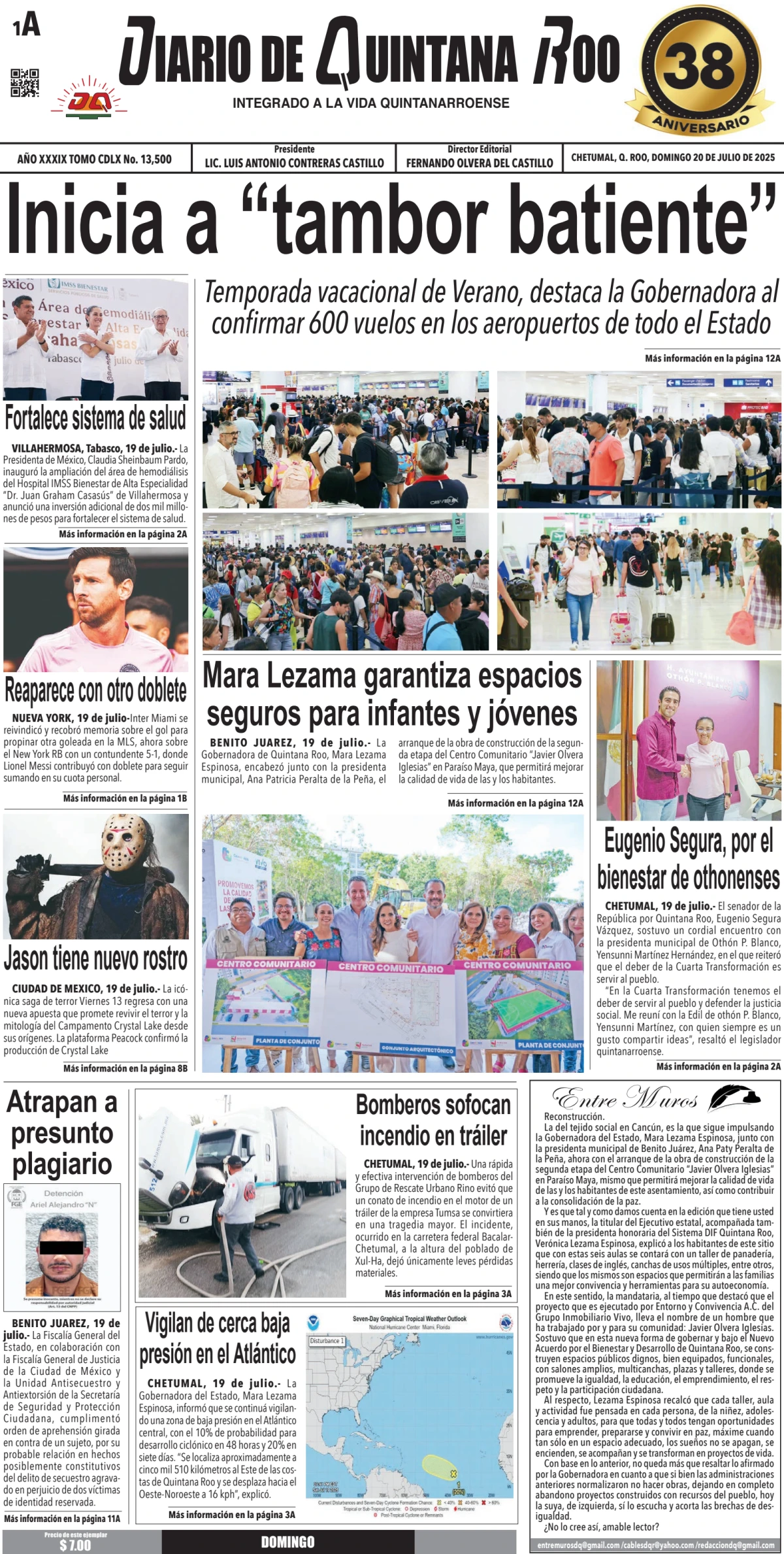 Portada de Diario de Quintana Roo (portada)