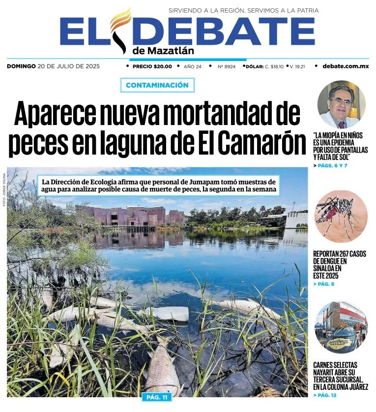 Portada de El Debate de Mazatlan