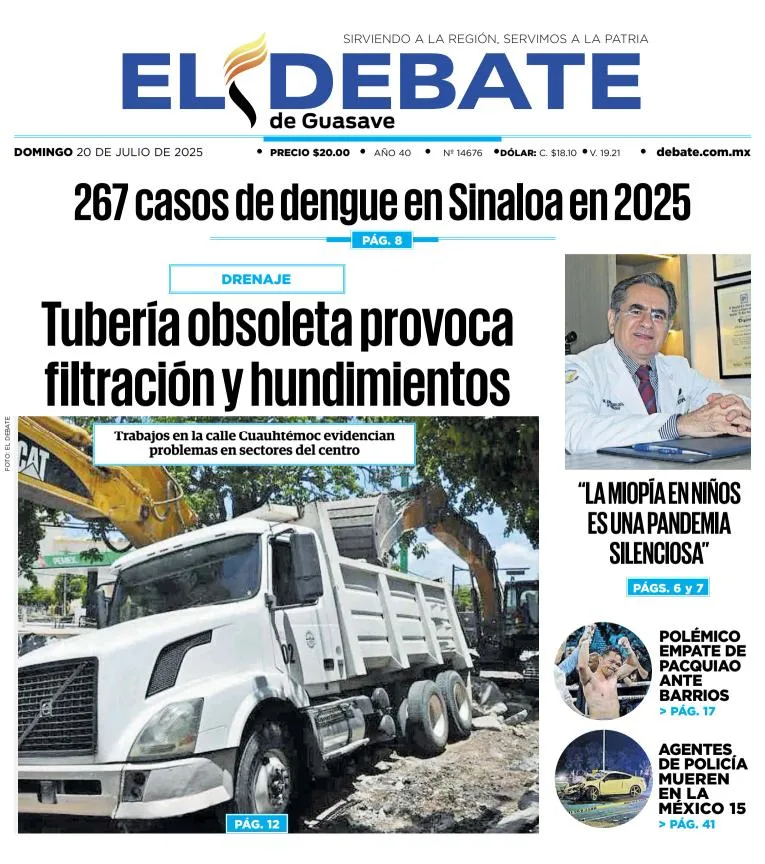 Portada de El Debate de Guasave