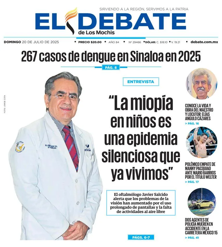 Portada de El Debate de los Mochis del 2025-07-20