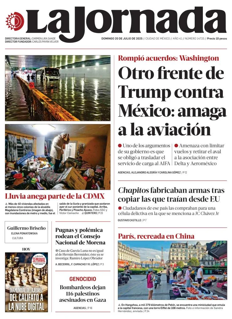 Portada de La Jornada