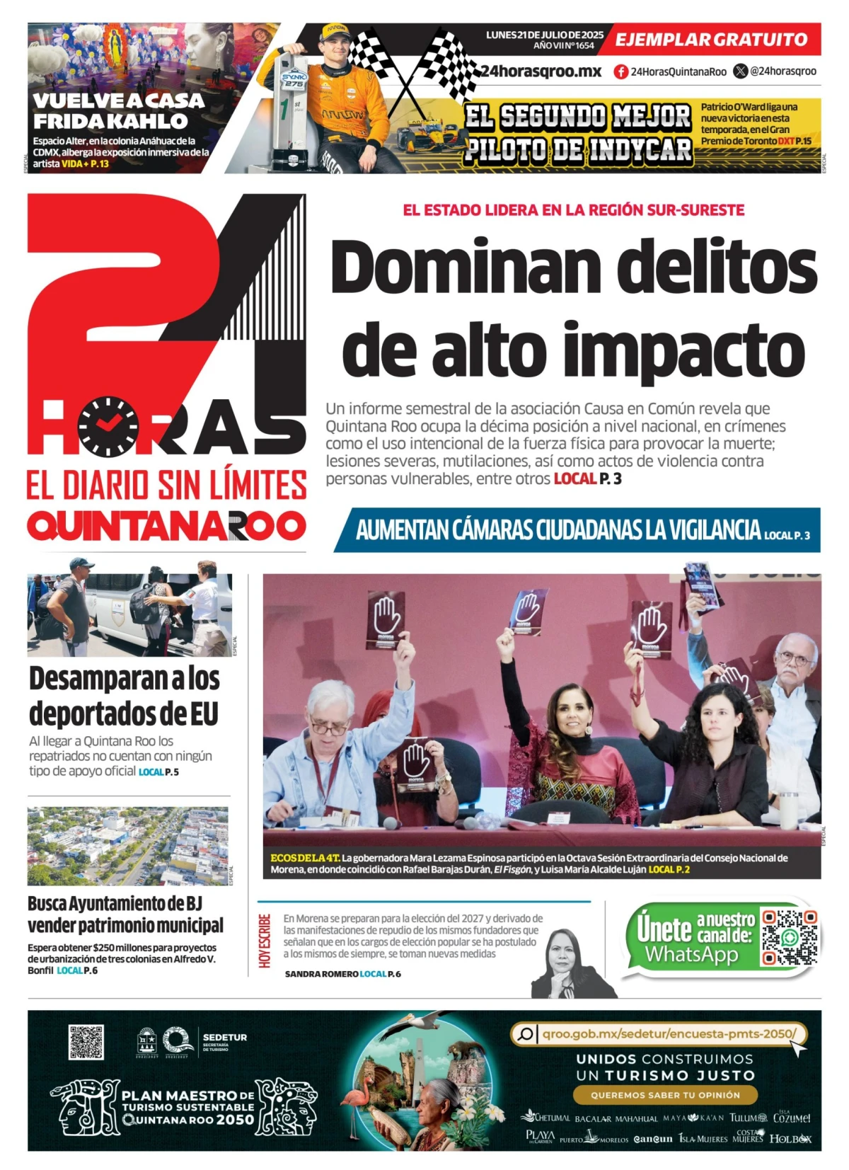 Portada de 24 Horas Quintana Roo