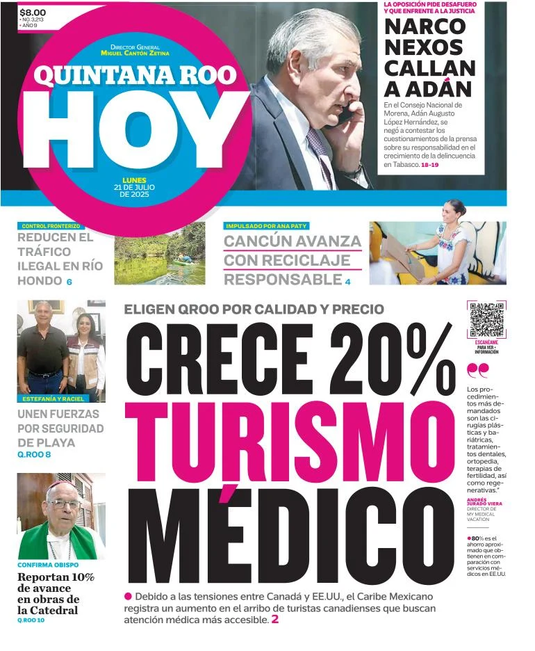 Portada de Quintana Roo Hoy del 2025-07-21