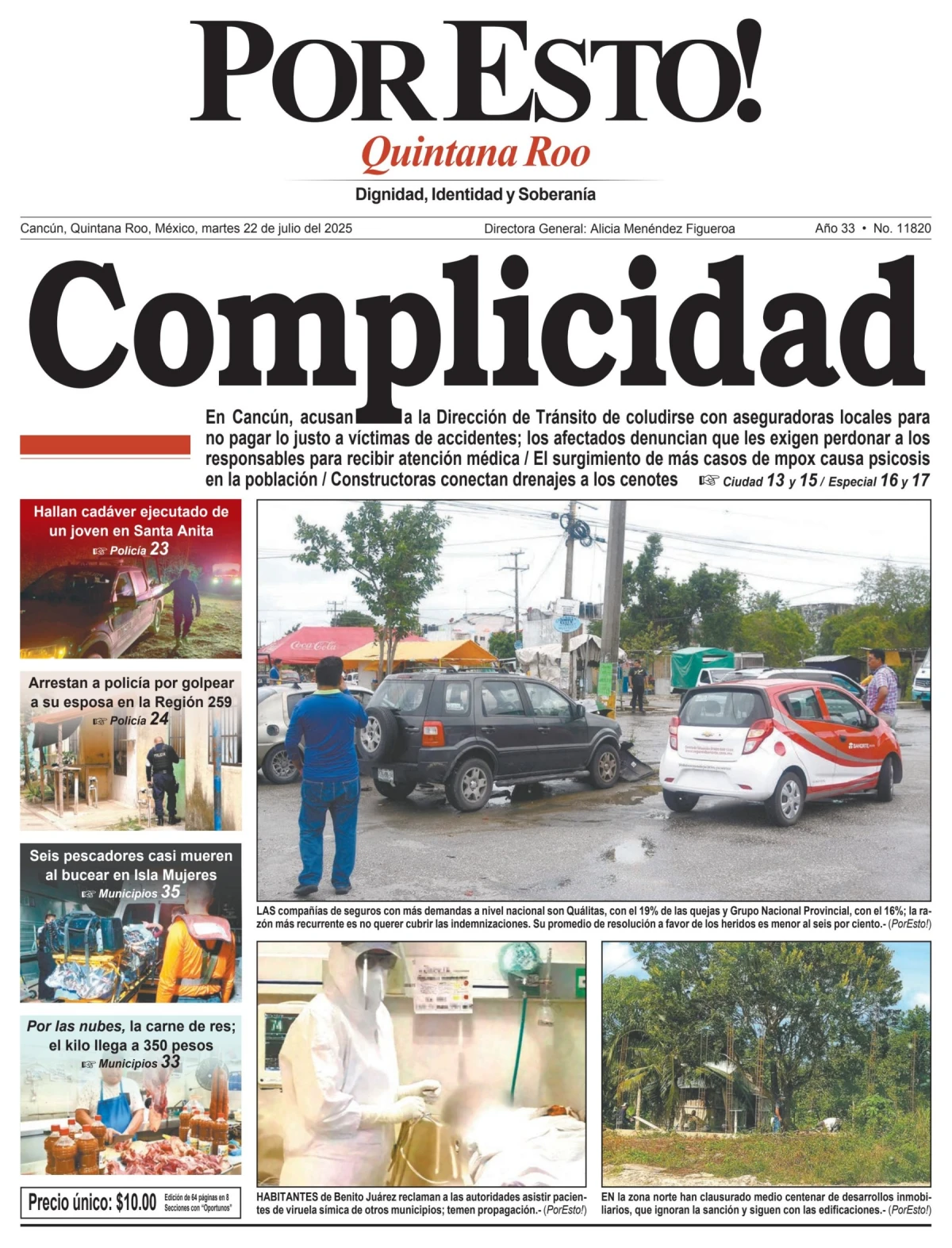 Portada de Por Esto (quintana Roo Cancun) del martes, 22 de julio de 2025