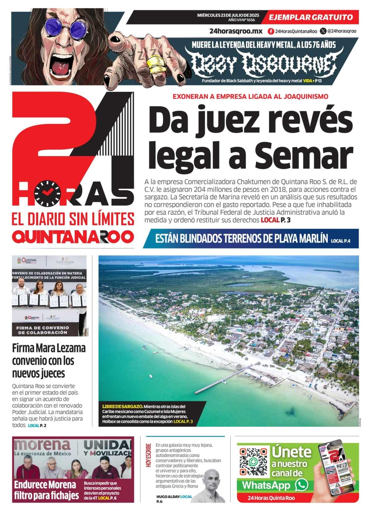 Portada de 24 Horas Quintana Roo